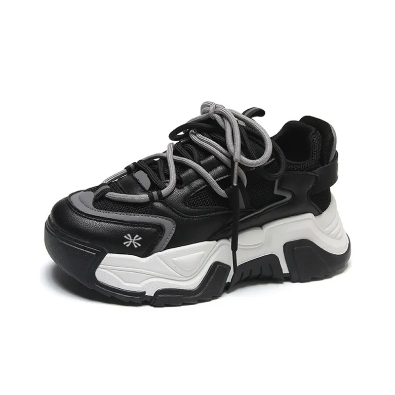 YUZHAOLIN Anti Slip And Wear Resistant Height Increasing Low Top Chunky Sneakers Women's-3