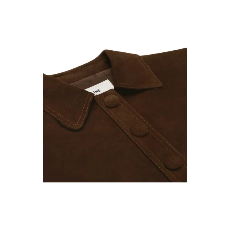 CELINE Straight-cut Blouson Jacket In Suede-2