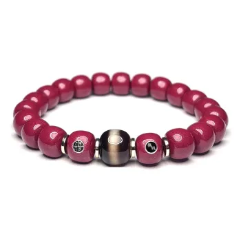 MOUNTAINS AND MANS Cinnabar New Chinese Style Prosperity And Good Luck Beaded Bracelet Unisex
