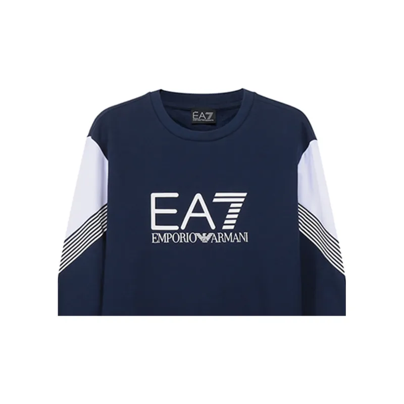 EMPORIO ARMANI EA7 Sweatshirts Men Marine Blue White-2