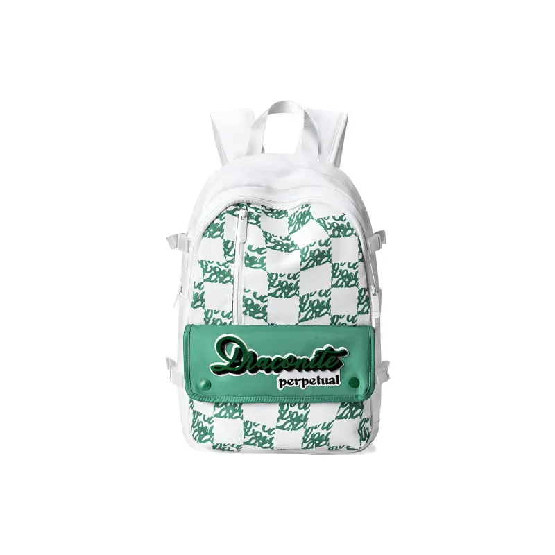 QRST Polyester Backpack Unisex White Green-0