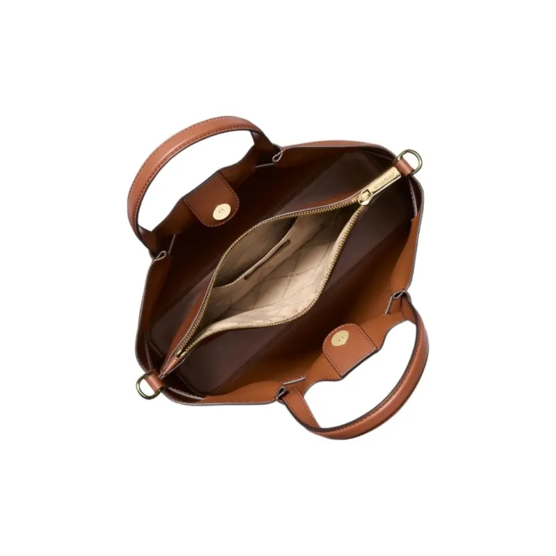 MICHAEL KORS Split Cow Leather One Shoulder Handbag Medium Size Women's Leather Brown-1