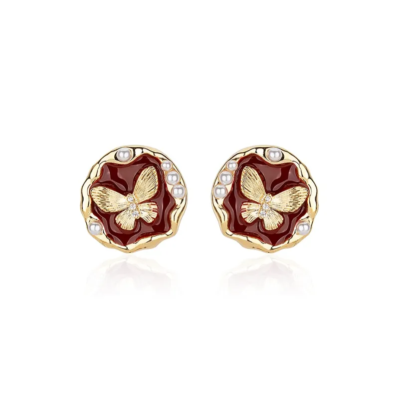 Mofei S925 Silver Stud Stud Earrings Women's-0