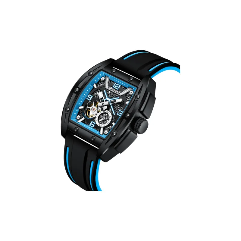 ROERDUM X Collection Automatic Mechanical Movement Silicone Strap Watch Men's Watches Black Dial-8