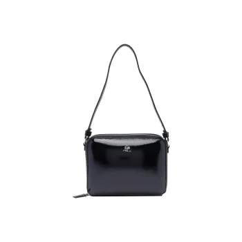 COURREGES Leather Shoulder Bag, Crossbody Bag, Handbag Women's Black