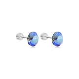 Huazi Stud Earrings 8mm-Light Blue Iridescent[1 Pair]