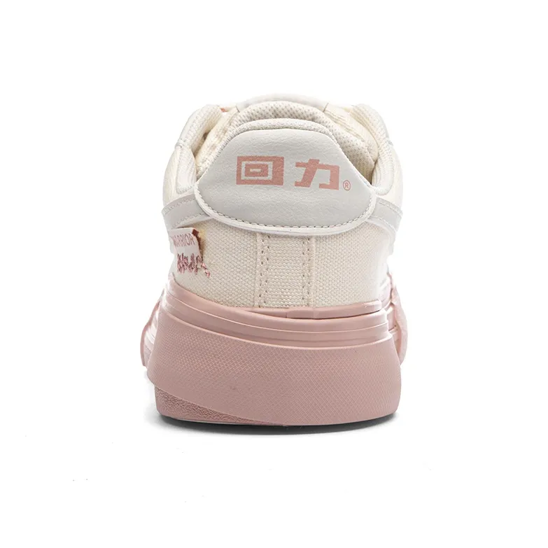 Warrior Durable Lightweight Coverage Low Top Skateboard Shoes Women's Beige Pink-4