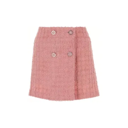 VERSACE High Waist Tweed Mini Skirt