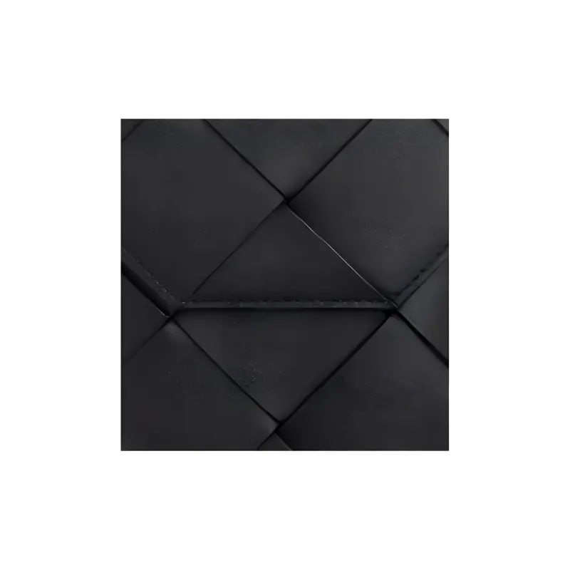 Bottega Veneta Calfskin Cell Phone Pouch Men's Black & Pineapple Yellow-4