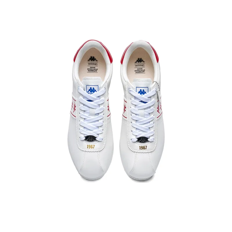 Kappa Back to Back Thermal Slip Resistant Low Top Skateboard Shoes Unisex Classic White Cherry Red-3