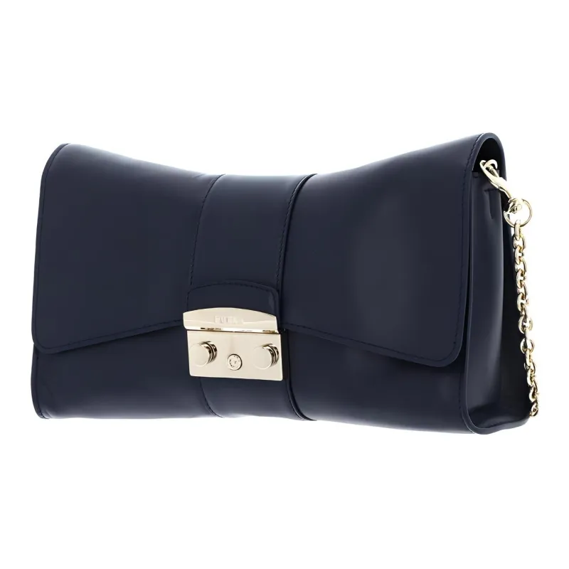 Furla Metropolis Collection Leather Shoulder Bag, Crossbody Bag Mini Women's Dark Blue-1
