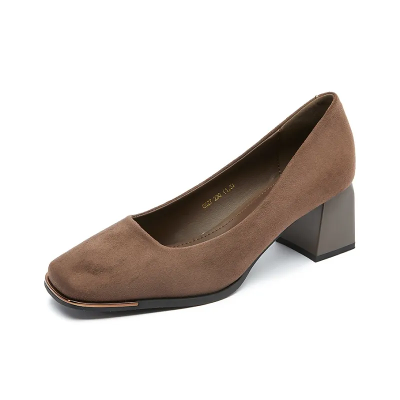POOQ Chunky Heel High Heels 5CM Women's-6