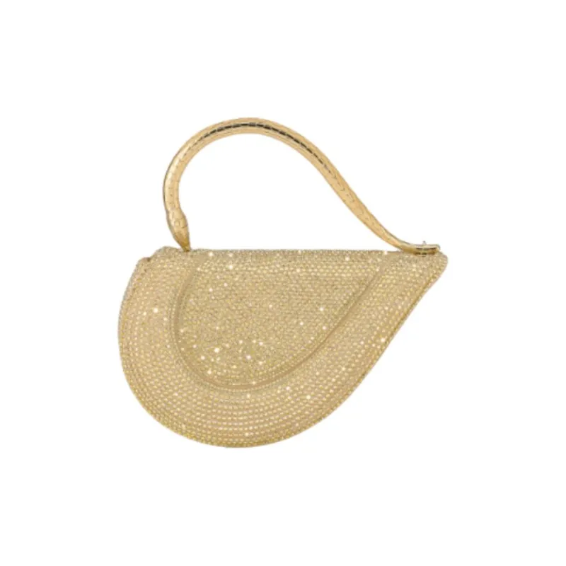 BVLGARI Crystal One Shoulder Handbags Women's Gold-0