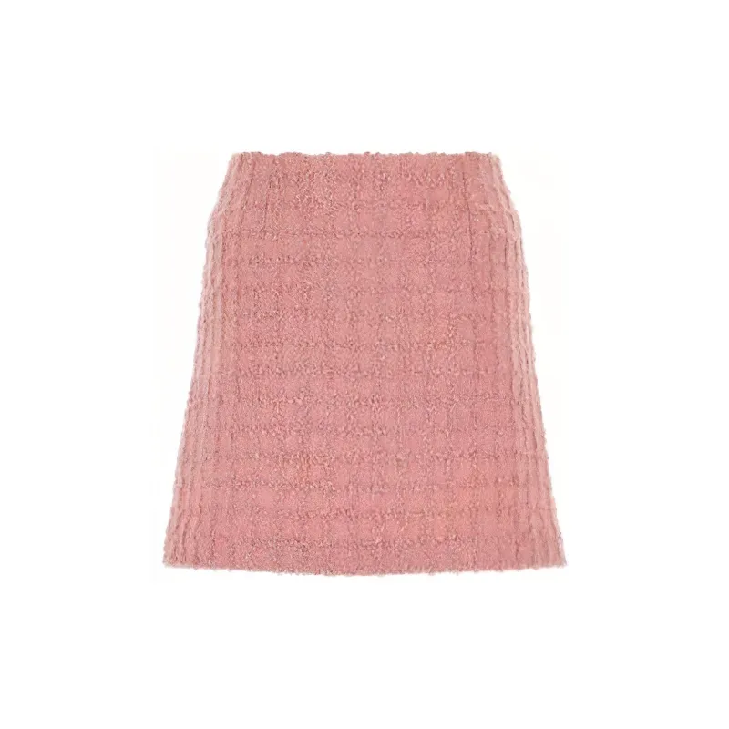 VERSACE High Waist Tweed Mini Skirt-1