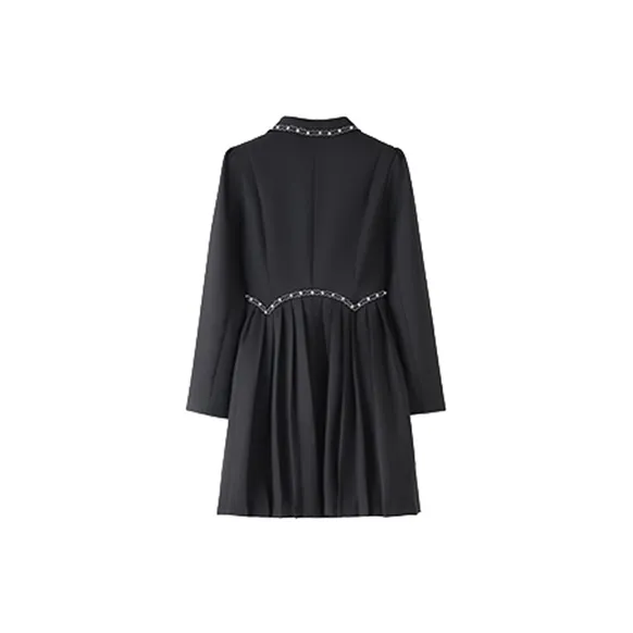 Udon House Long Sleeved Dress Women's Black-1