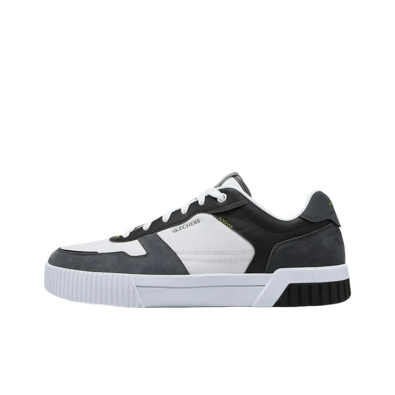 Skechers Court Classics Cushioning Anti-Slip And Wear-Resistant Low-Top Skateboard Shoes Men's White Black-0