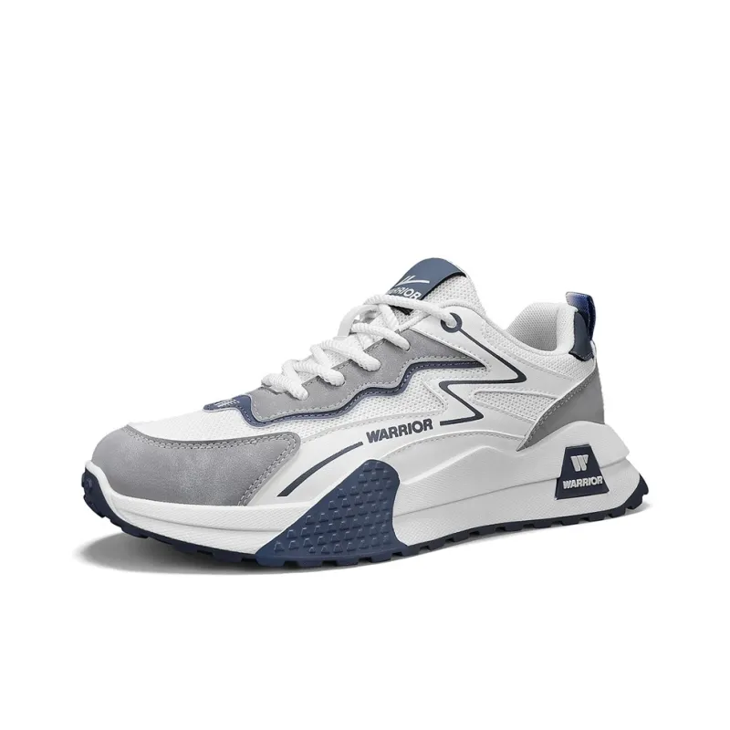 Warrior Wear-Resistant Lightweight Rebound Low-Top Casual Shoes Men's Beige Brown Blue-8