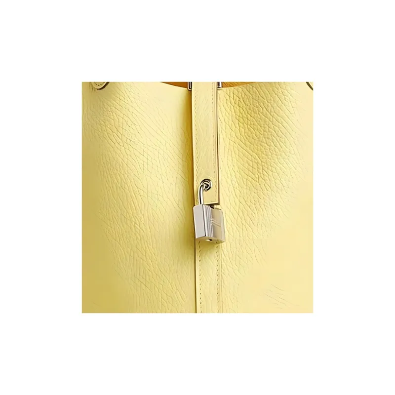 HERMES Picotin Lock Taurillon Clemence Leather Basket Bag Handbag Bucket Bag 18 Women's Yellow-1