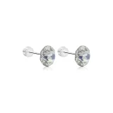 Huazi Stud Earrings 8mm-Starry Black[1 Pair]