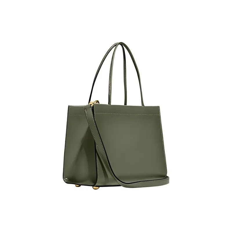 COACH Cow Leather Tote Bag Shopping Bag Shoulder Bag Crossbody Bag Handbag Small Size Women's Olive Green-1
