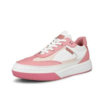 Ecco Low Top Skateboard Shoes Women's White/Rose Red/Nude Pink