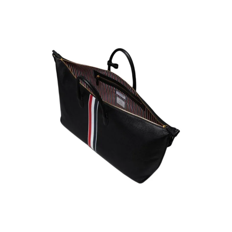 THOM BROWNE· Leather Travel Bag Men's Black-3