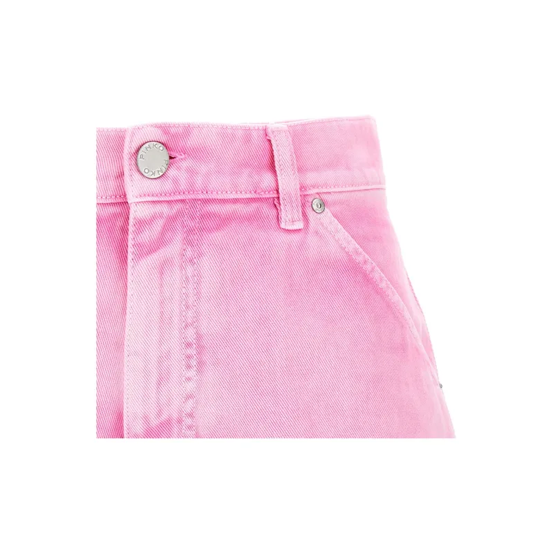 PINKO Logo Patch Denim Shorts-3
