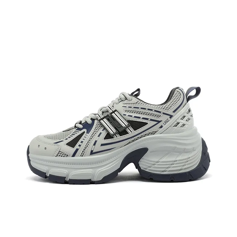 UBZ Height Increasing Low-Top Chunky Sneakers Women's Vast Ripples-0