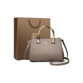 ZOOLER Cow Leather Shoulder Bag, Handbag Medium Size Women's Milk Tea/Burgundy/Dark Tea