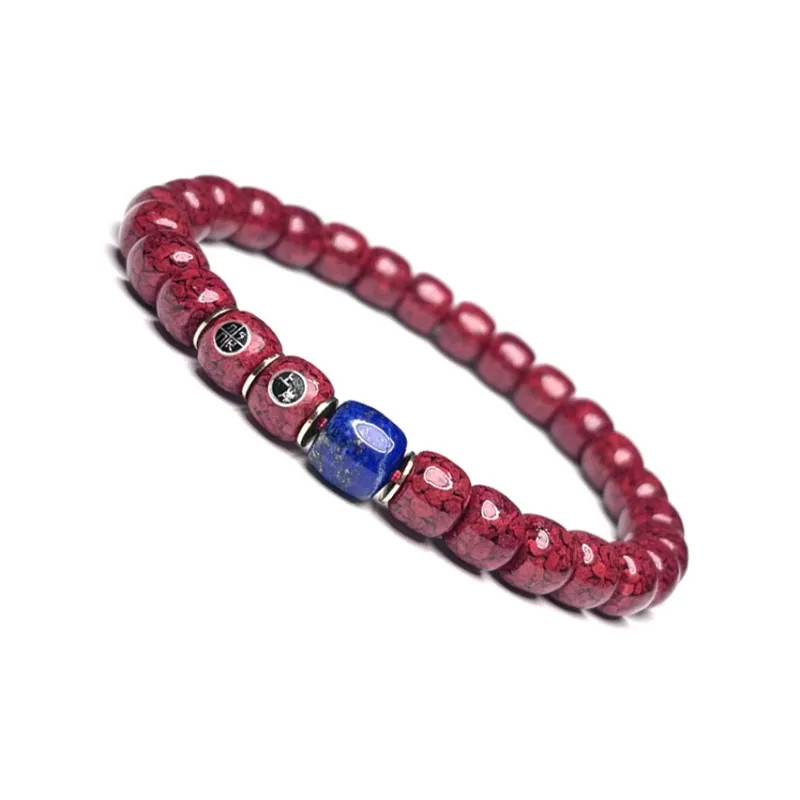MOUNTAINS AND MANS Cinnabar New Chinese Style Prosperity And Good Luck Beaded Bracelet Unisex-5