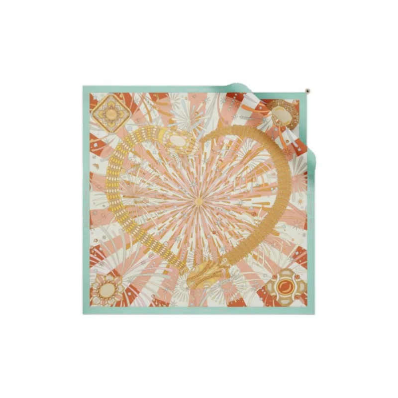 BVLGARI Silk Silk Scarves Women's Beige-0