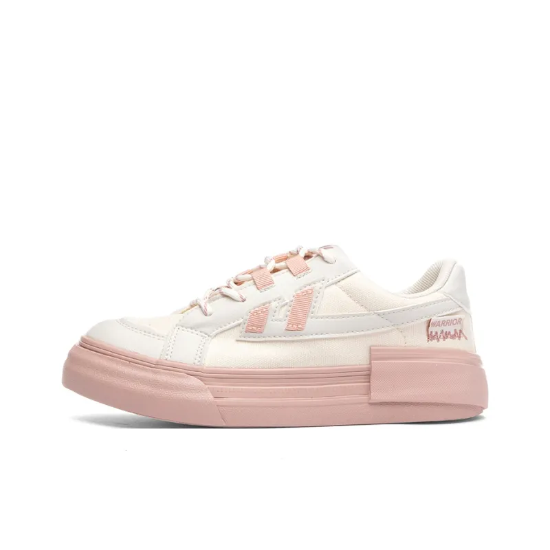 Warrior Durable Lightweight Coverage Low Top Skateboard Shoes Women's Beige Pink-0
