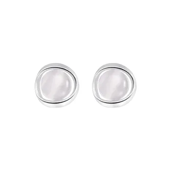 OFLY S999 Sterling Silver Stud Stud Earrings Women's