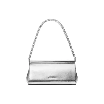 MICHAEL KORS Cow Leather, Split Cow Leather Shoulder Bag Medium Size Women's Silver