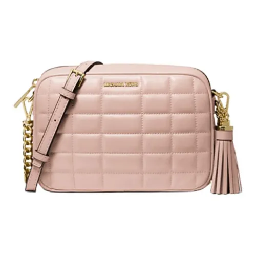 MICHAEL KORS Jet Set Leather Shoulder Bag Medium Size Women's Light Pink