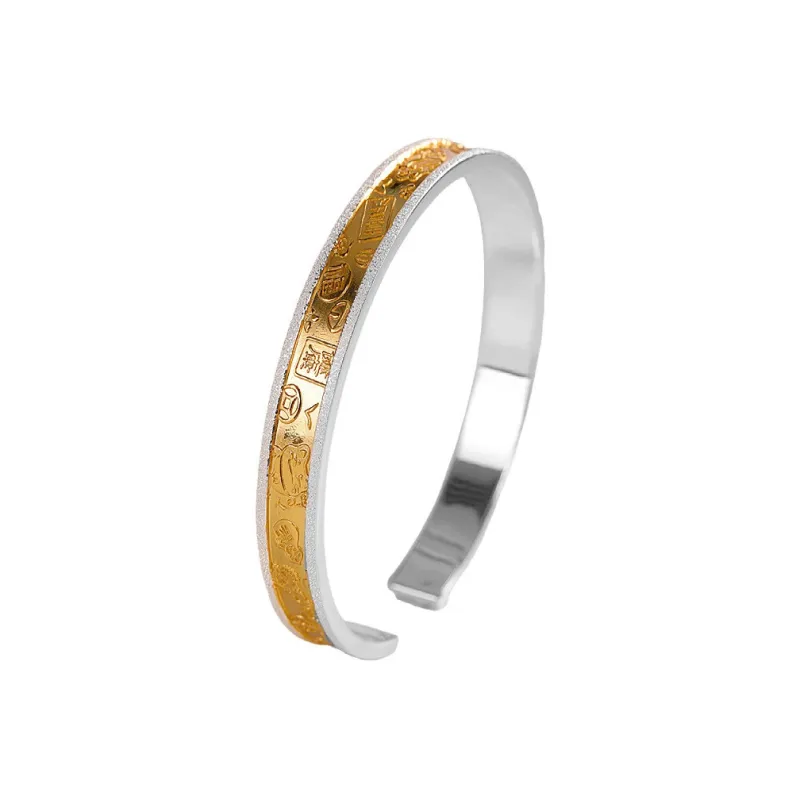 LIUXIN 999 Fine Silver Bangles Women's-5