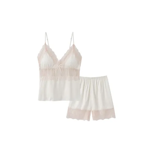Sleeping Beauty Pajama Set Women's Ivory White