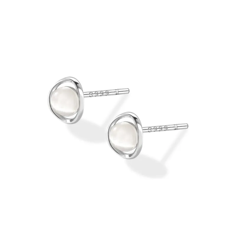 OFLY S999 Sterling Silver Stud Earrings Women's-1