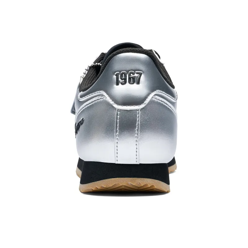 Kappa Back to Back Anti Slip Wear Resistant Low Top Skateboard Shoes Women's Silver Black-4