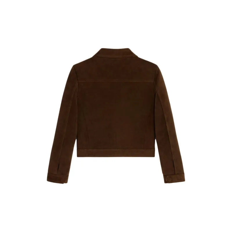 CELINE Straight-cut Blouson Jacket In Suede-1
