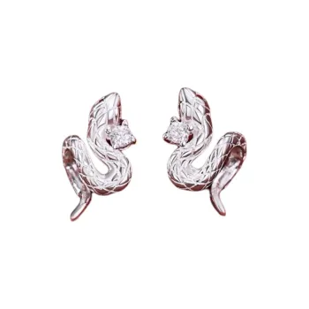 U state 999 Silver Stud Earrings Women's
