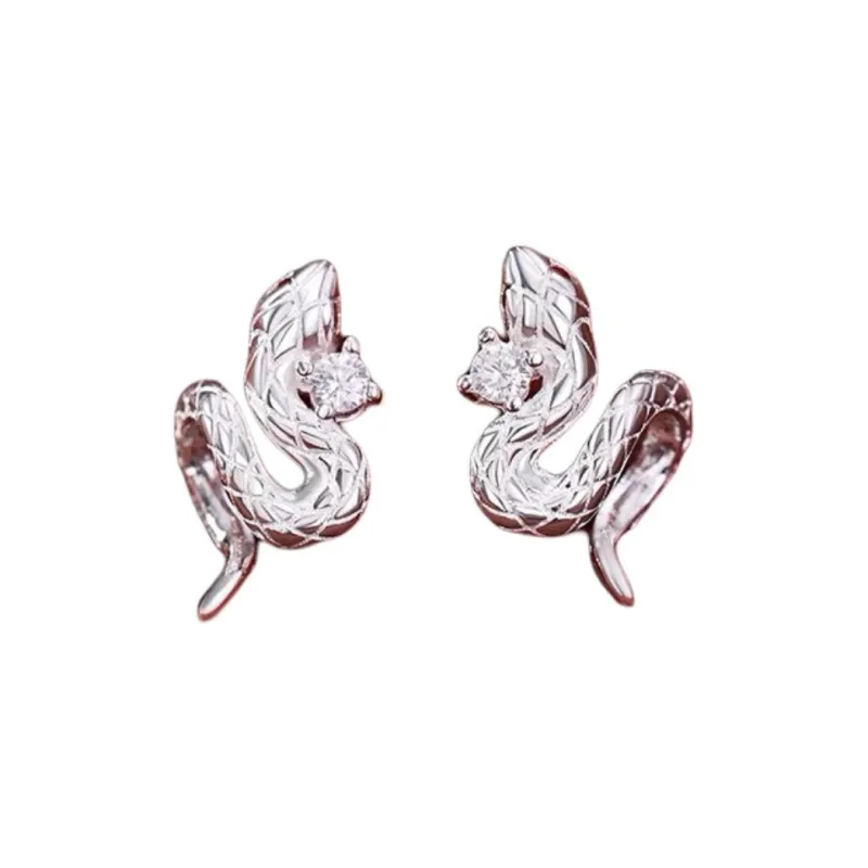 U state 999 Silver Stud Earrings Women's-0