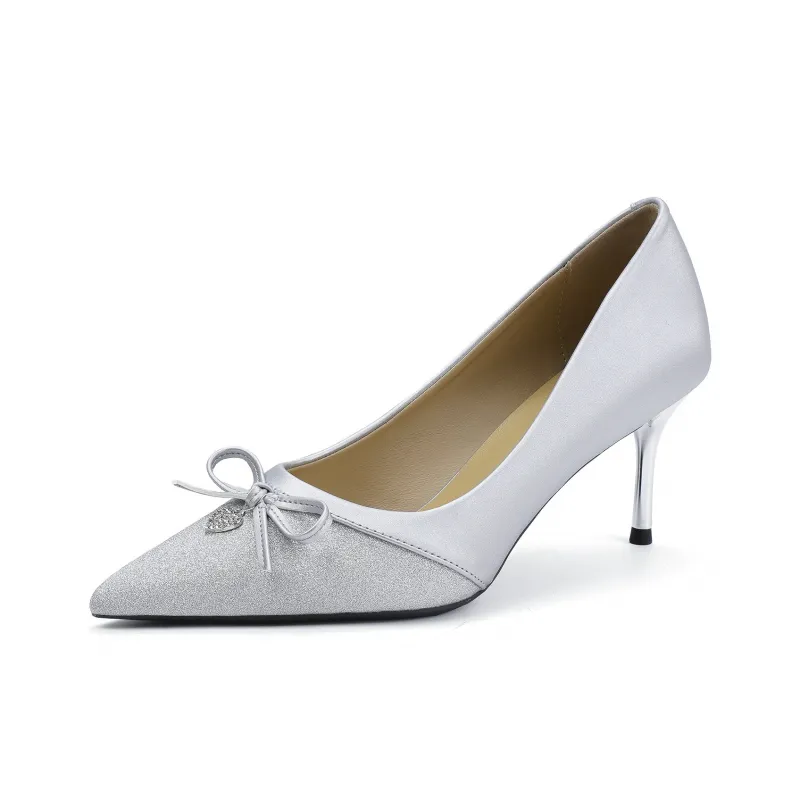 Ainer cat High Heels Women's Silver-1
