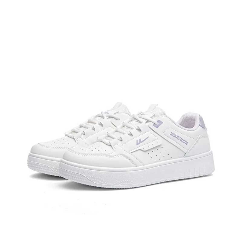 Warrior Slip Resistant And Abrasion Resistant Coverage Low Top Skateboard Shoes Dopamine Dressing Women's White Purple-2