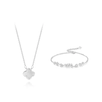 KUMET Zircon Necklaces Women's Same For Couples