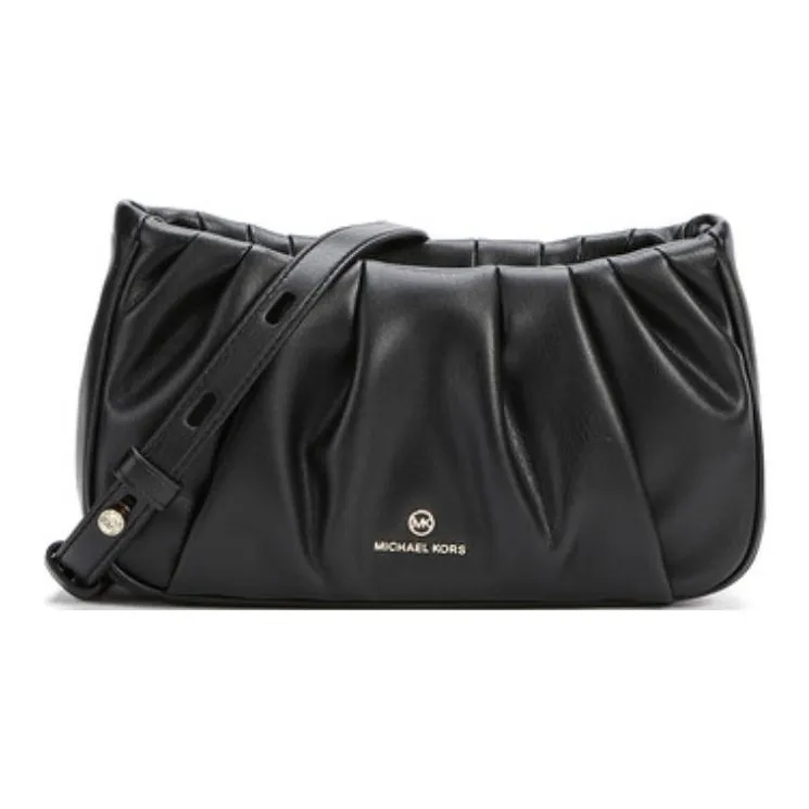 MICHAEL KORS Hannah Leather Shoulder Bag Crossbody Bag Small Size Women's Black-1