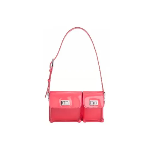 By Far Baby Billy PVC Combo Bag, Portable Crossbody Bag, Shoulder Bag Small Size Women's Lipstick Color