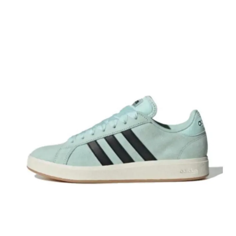 Adidas Grand Court Base 00s Anti Slip Wear Resistant Low Top Skateboard Shoes Unisex Green Black White-0
