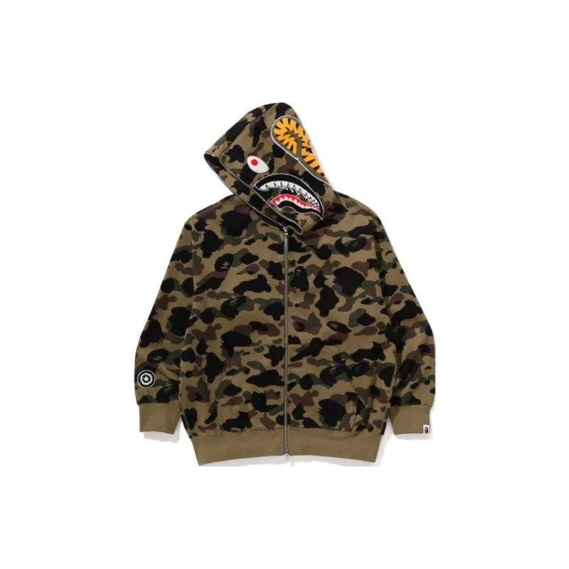 Bape Medicom Toy1st Camo Shark Bear Full Zip Hoodie-1