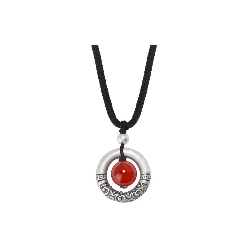 Inker Good Stone 999 Fine Silver Necklaces Unisex-0